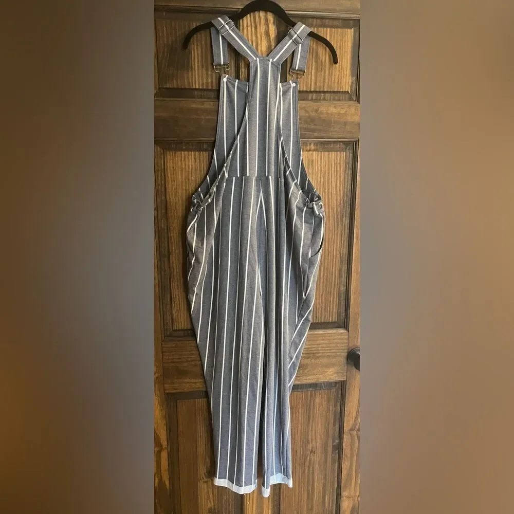 NEW, BIBS SIZE 14/16 BLUE WHITE STRIPE JUMPSUIT ROMPER EST. 1946​ - Picture 4 of 6